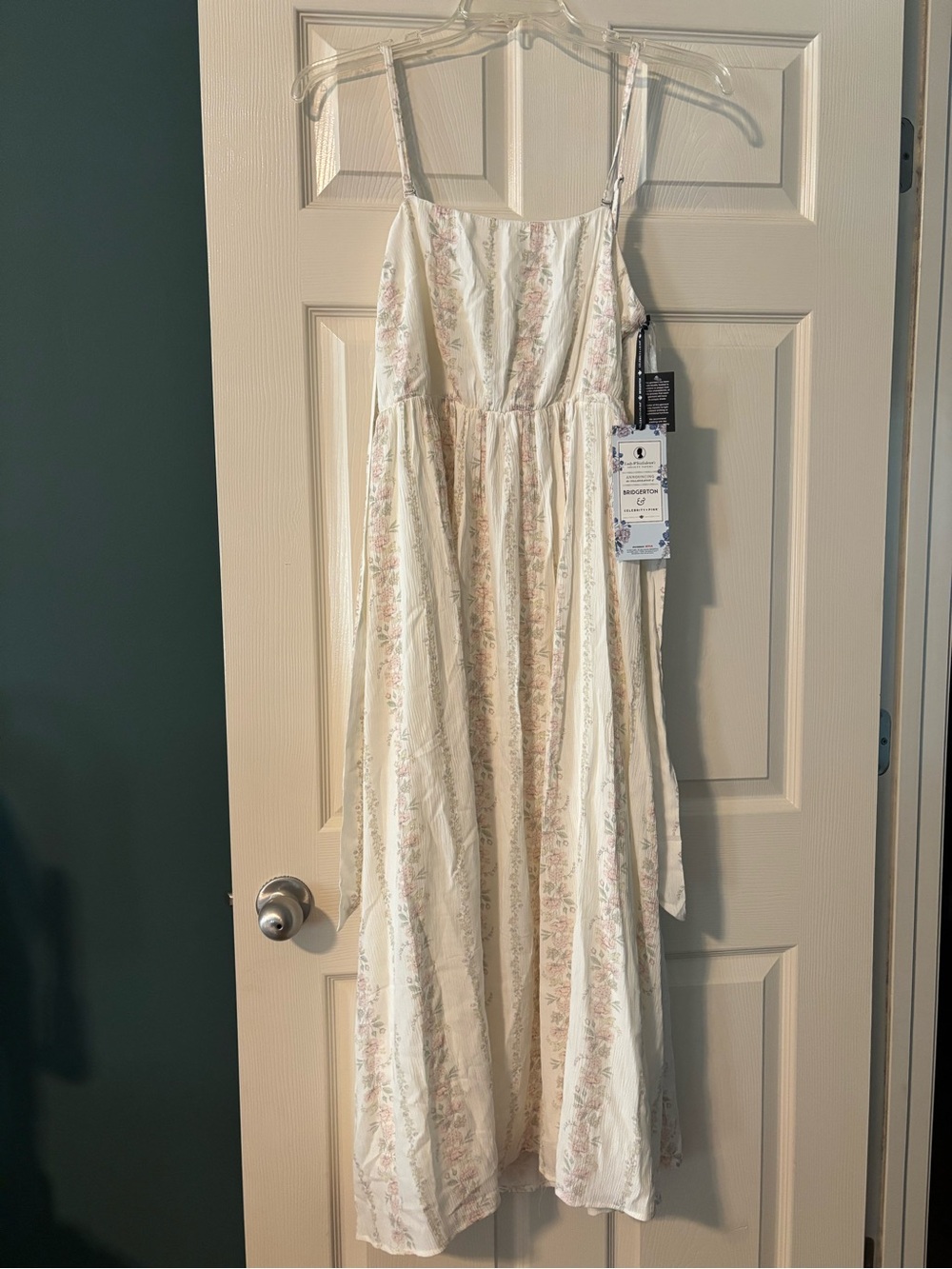 Celebrity Pink Cream Floral Maxi Dress with Pink Details